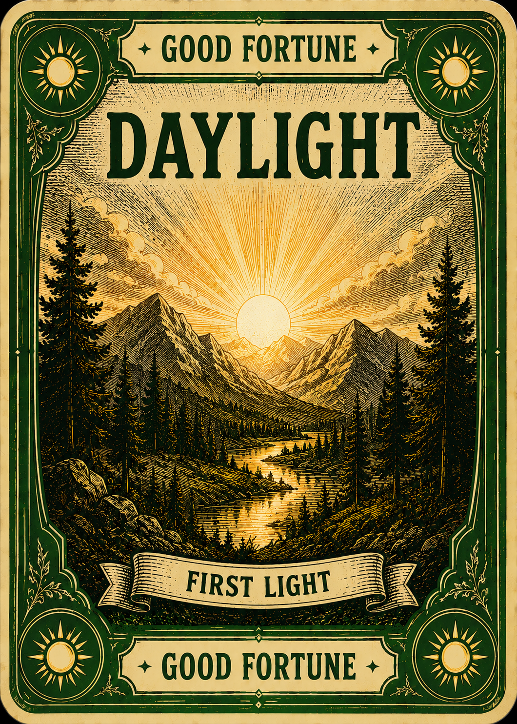 Daylight remedy card, similar to a Mille Bornes remedy