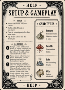 Setup and Gameplay reference card