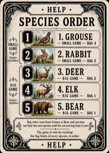 Species Order reference card